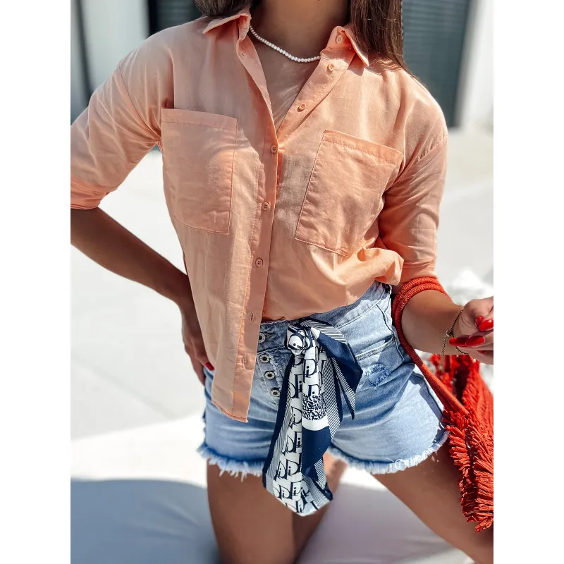 Women's peach shirt Stylish DY0438