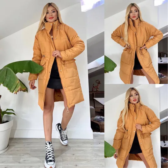Stilinga šviesiai ruda moteriška striukė be gobtuvo Arova PK4024 Premium