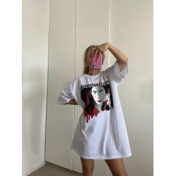 Moteriški oversize balti marškinėliai Nairobi