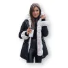 Juoda moteriška striukė su šviesiu kailiu Arctic TY3985