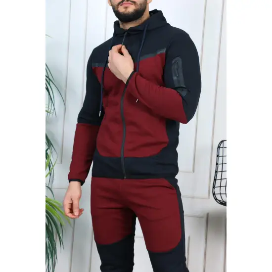 Vyriškas sportinis komplektas juoda - bordo Rener PK3006 Premium