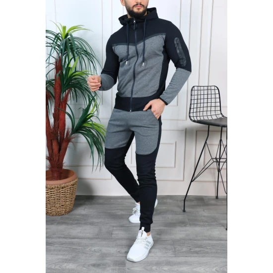 Vyriškas sportinis komplektas pilka - juoda Rener PK3006 Premium