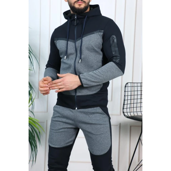 Vyriškas sportinis komplektas pilka - juoda Rener PK3006 Premium