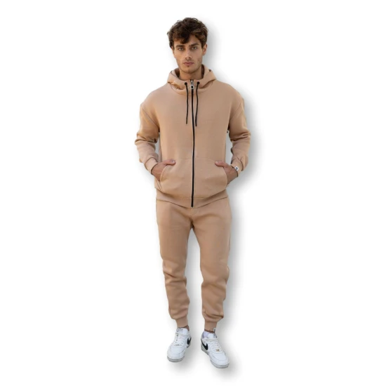 Šviesiai rudas komplektas su gobtuvu Zipos PK3025 Premium