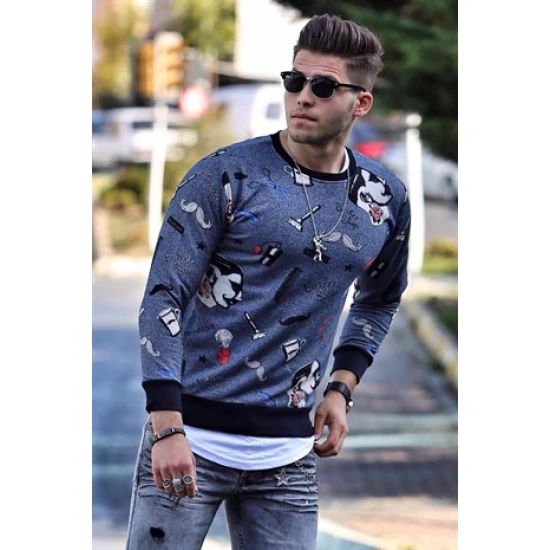 Mėlynas vyriškas džemperis Barber PK1738 Premium