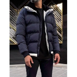 Tamsiai mėlyna vyriška striukė be gobtuvo Tido