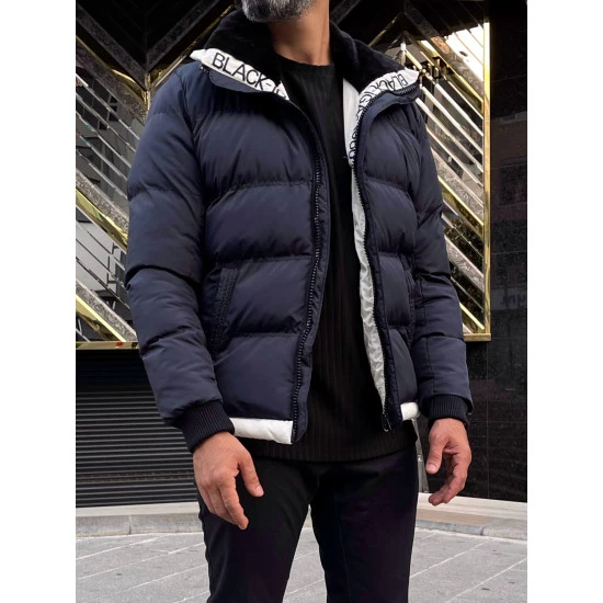 Tamsiai mėlyna vyriška striukė be gobtuvo Tido PK4747 Premium