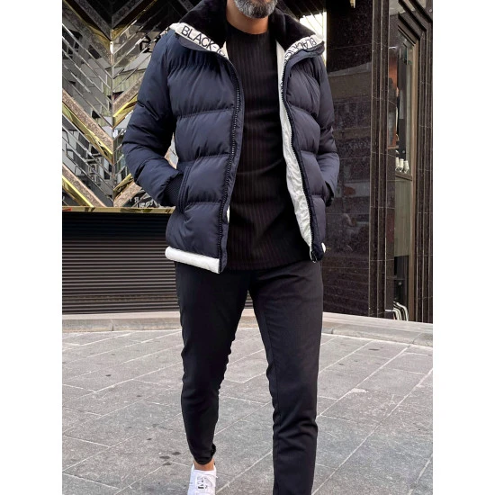 Tamsiai mėlyna vyriška striukė be gobtuvo Tido PK4747 Premium