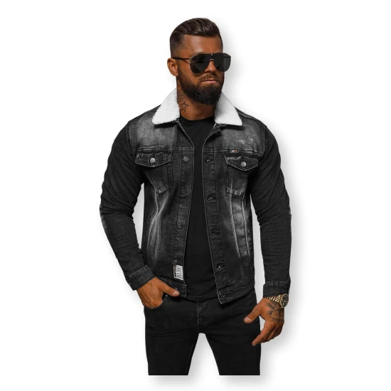 Džinsinis švarkas juodas Gober NB/MJ516NZ