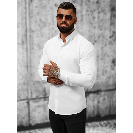 Balti vyriški marškiniai Firol O/V01