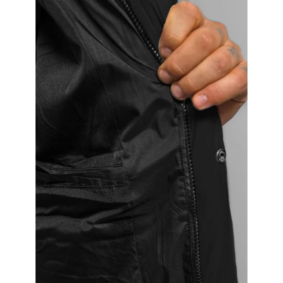 Juoda vyriška dygsniuota žieminė striukė Poker JS/31M5008