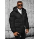 Juoda vyriška dygsniuota žieminė striukė Poker JS/31M5008