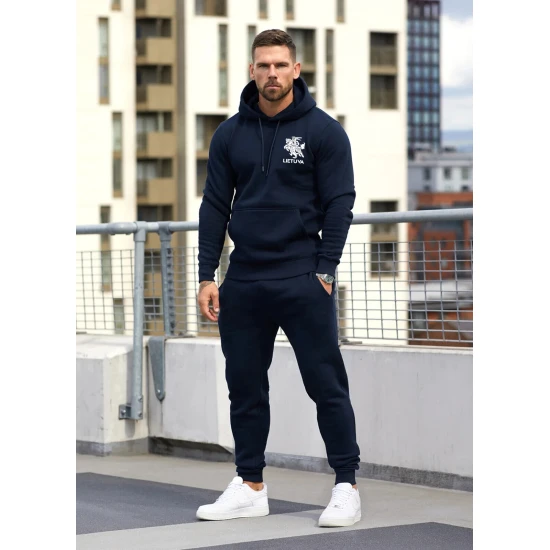 Vyriškas mėlynas komplektas su gobtuvu Lietuva PK3033 Premium