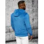 MEN'S BLUE VELOUR HOODED JUMPER