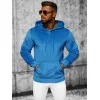 MEN'S BLUE VELOUR HOODED JUMPER JS/8B1170/3