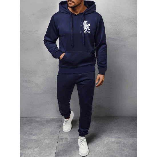 Vyriškas mėlynas komplektas su gobtuvu Lietuva PK3033 Premium