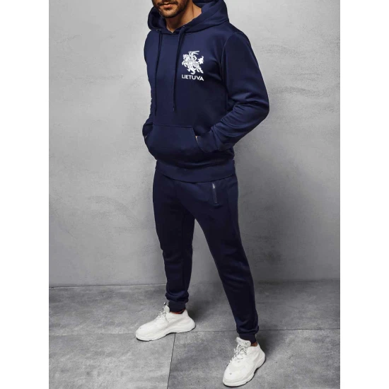 Vyriškas mėlynas komplektas su gobtuvu Lietuva PK3033 Premium