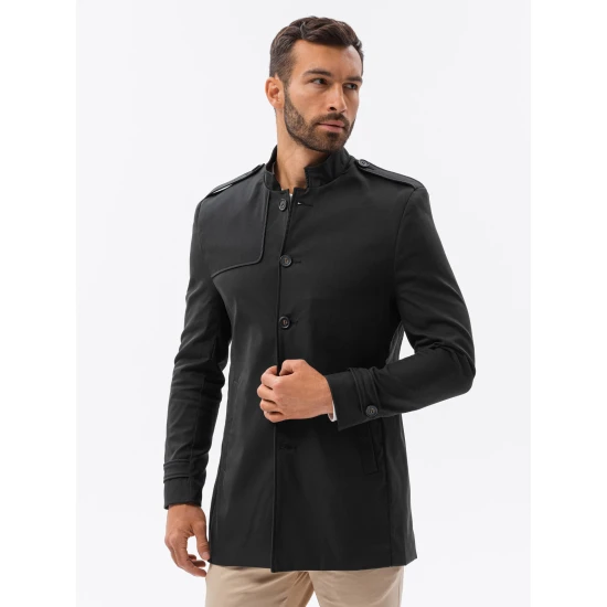Vyriška juodos spalvos paltas Dala C269