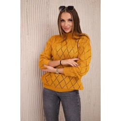 Moteriškas geltonas megztinis Rombas