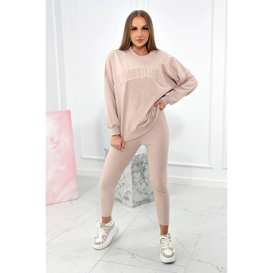 Moteriškas šviesios smėlio spalvos komplektas California 9451