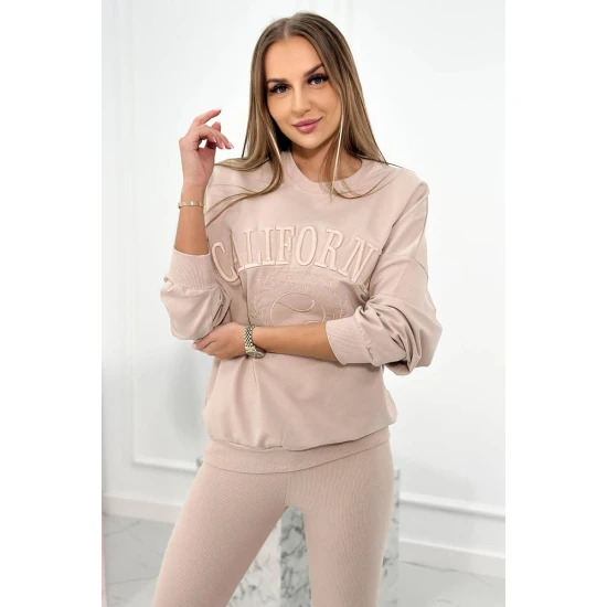 Moteriškas šviesios smėlio spalvos komplektas California 9451
