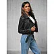 Women's black eco leather jacket Jazz JS/11Z8125