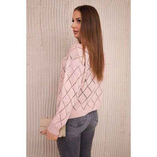 Moteriškas rožinis megztinis Rombas 18764