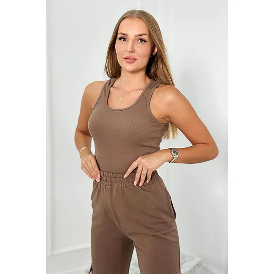 Trijų dalių moteriškas rudas komplektas Lovet 9588