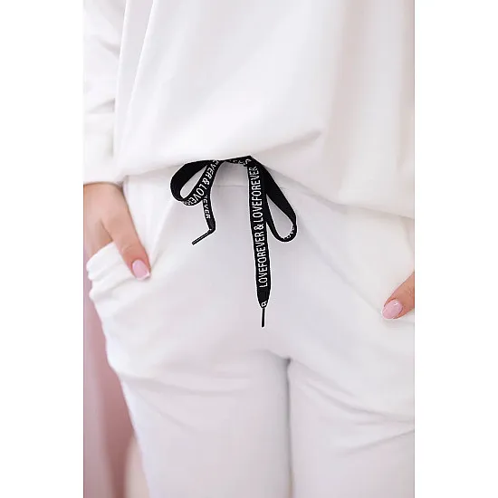 Women's white velour set Softy 27953