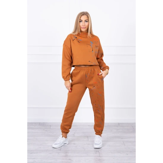 Moteriškas ryškios rudos spalvos komplektas Splash 21012