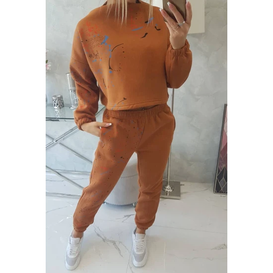 Moteriškas ryškios rudos spalvos komplektas Splash 21012