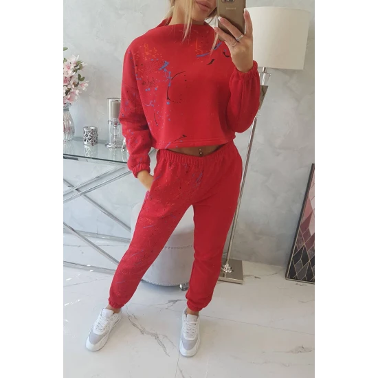 Moteriškas raudonas komplektas Splash 21006