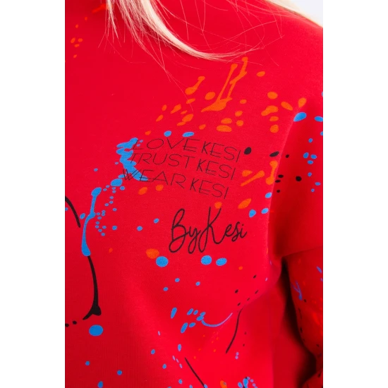 Moteriškas raudonas komplektas Splash 21006