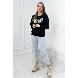 Moteriškas juodas džemperis Vintage 