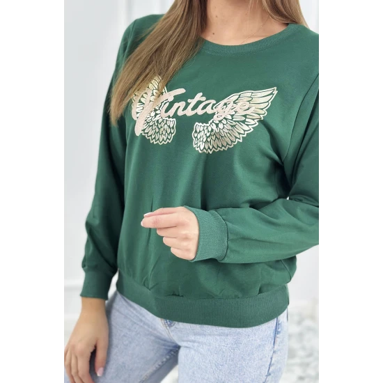Moteriškas žalias džemperis Vintage 27651