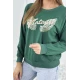 Moteriškas žalias džemperis Vintage 