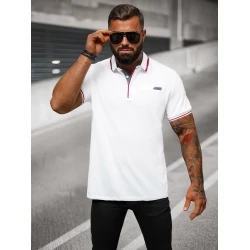Vyriški balti polo marškinėliai Team