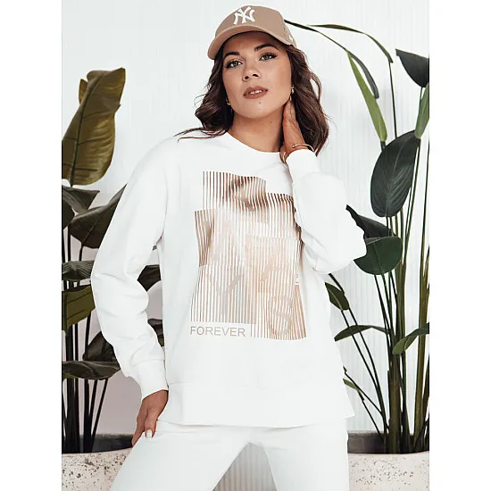 Biały sweter damski Femme BY1281
