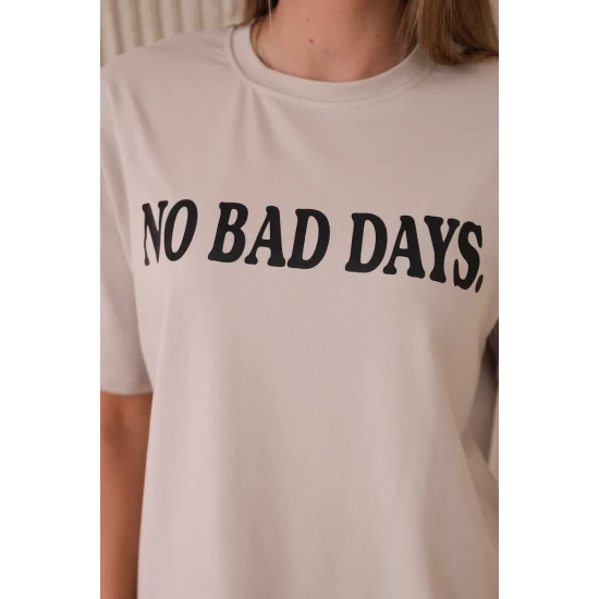 Moteriški smėlinės spalvos marškinėliai Days 28437