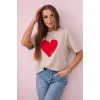 Moteriški smėlinės spalvos marškinėliai Madame 28447