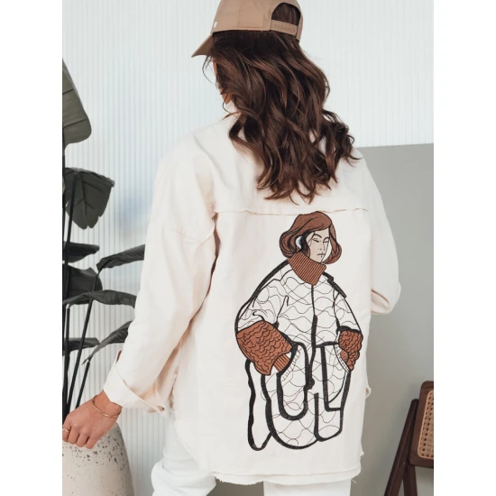 Moteriškas džinsinis rusvas švarkas Damira TY4321