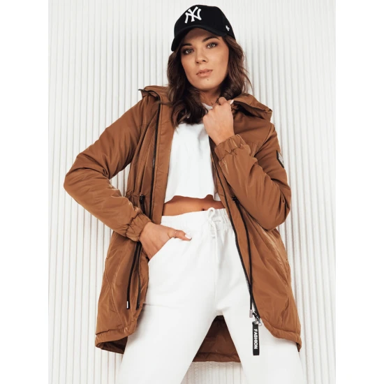 Moteriškas rudas parka švarkas Henis TY4105