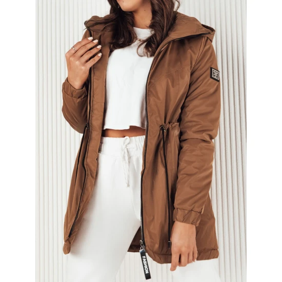 Moteriškas rudas parka švarkas Henis TY4105