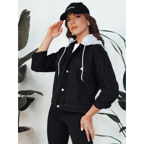 Moteriškas džinsinis juodas švarkas Alfa TY4316