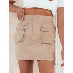 Trumpas moteriškas rusvas sijonas Quilla