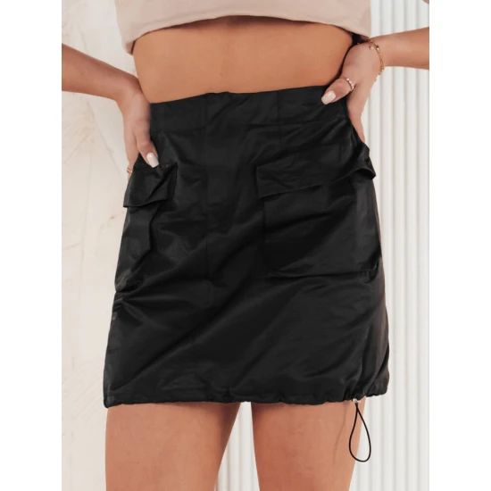 Trumpas moteriškas juodas sijonas Quilla CY0437