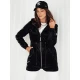 Moteriškas juodas parka švarkas Henis TY4106