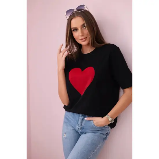 Moteriški juodi marškinėliai Madame 28444