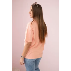 Moteriški persikinės spalvos marškinėliai Madame