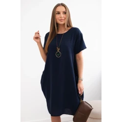 Moteriška tamsiai mėlyna suknelė Sanita